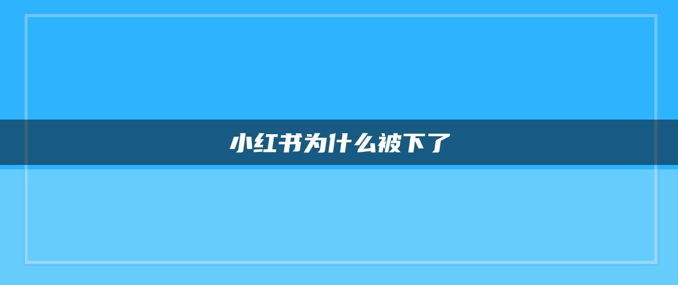 小紅書(shū)為什么被下了