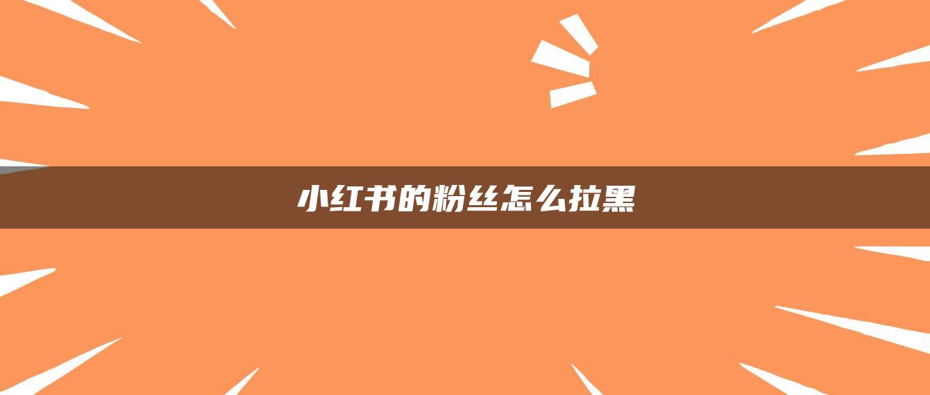 小紅書的粉絲怎么拉黑