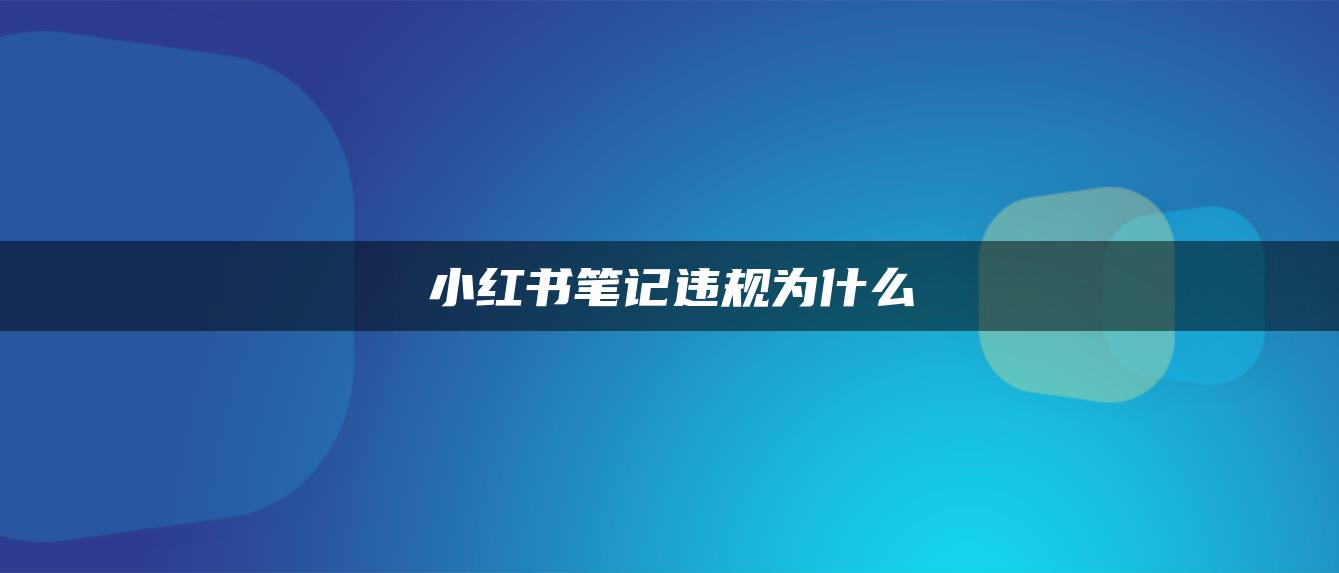 小紅書(shū)筆記違規(guī)為什么