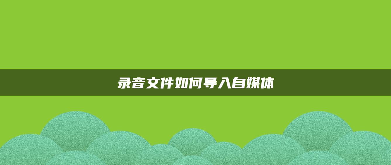 錄音文件如何導(dǎo)入自媒體