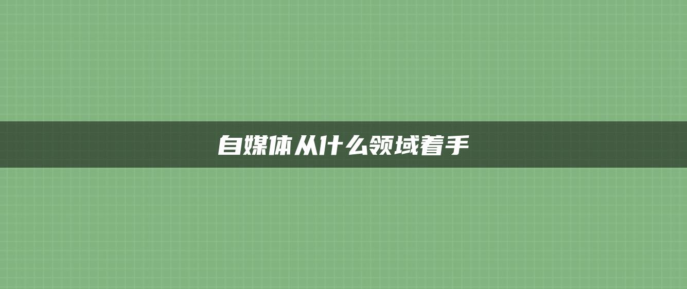 自媒體從什么領(lǐng)域著手