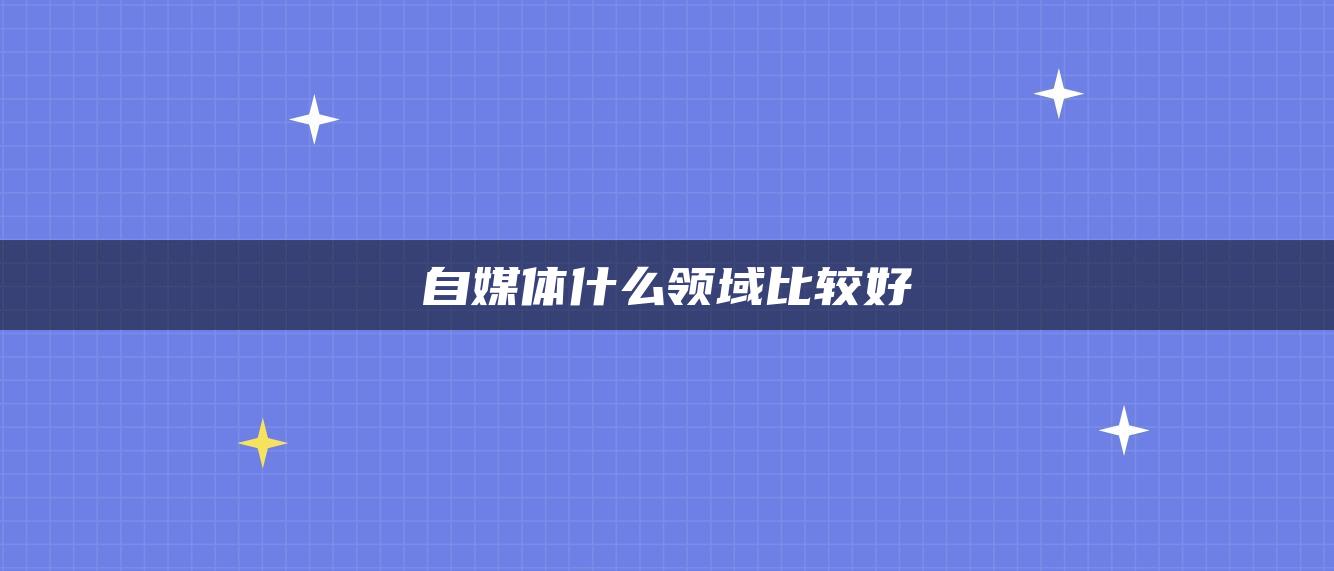 自媒體什么領(lǐng)域比較好