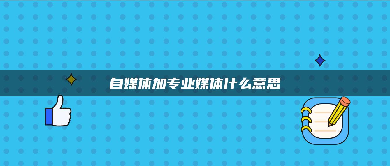 自媒體加專業(yè)媒體什么意思