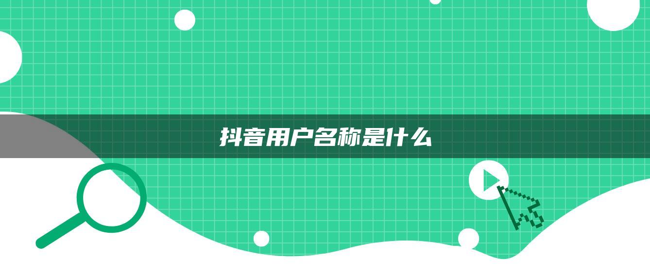 抖音用戶名稱是什么