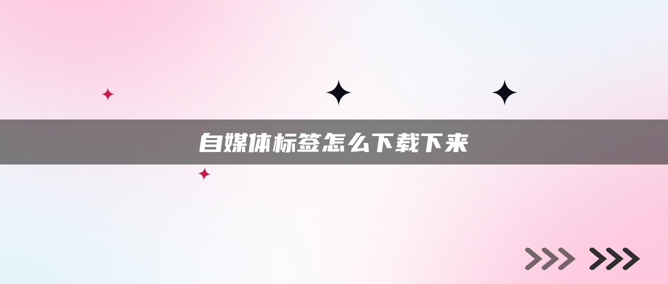 自媒體標(biāo)簽怎么下載下來