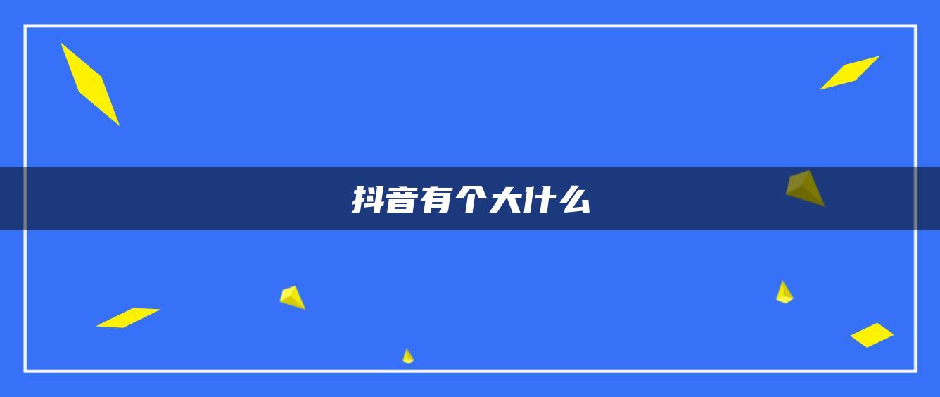 抖音有個大什么