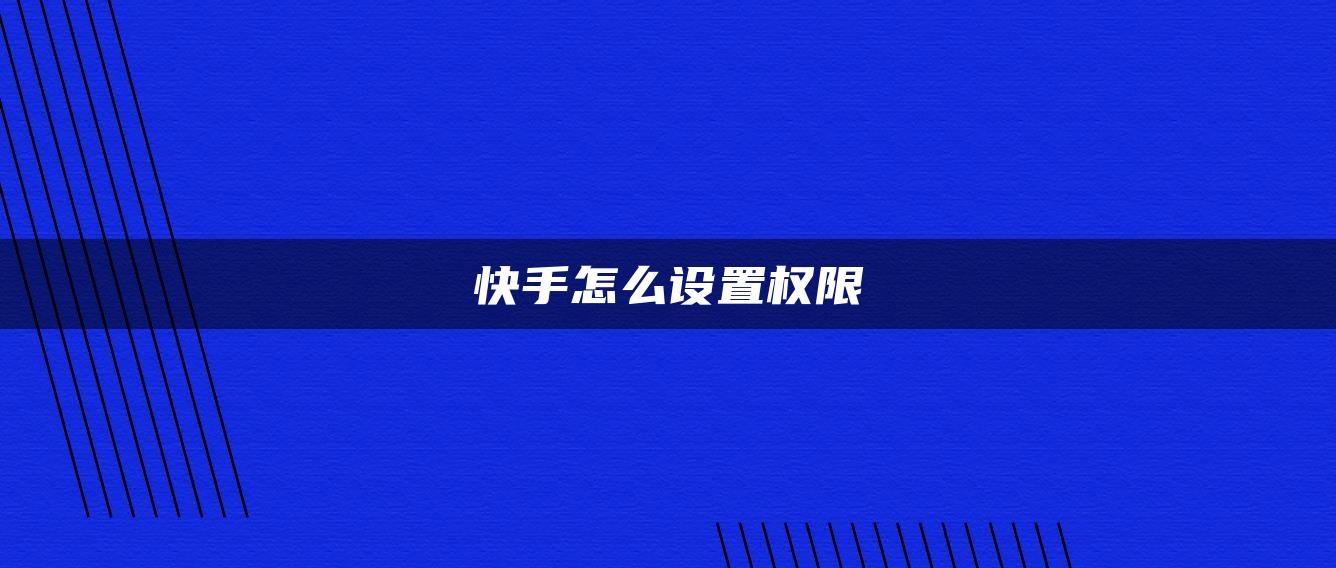 快手怎么設(shè)置權(quán)限