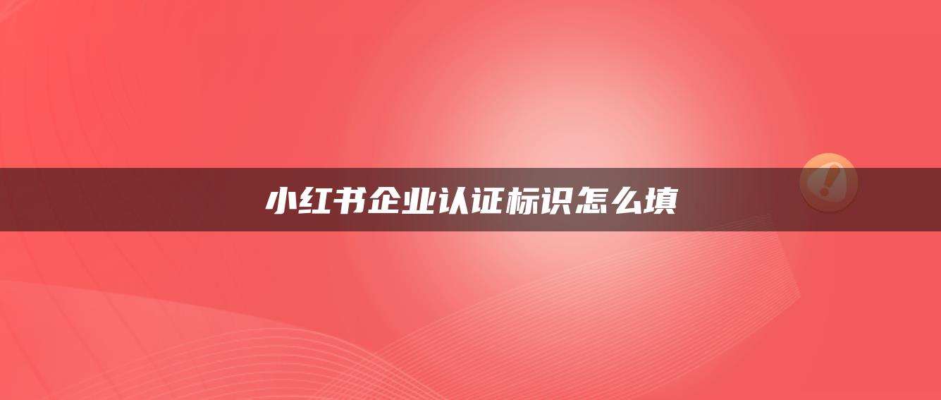 小紅書(shū)企業(yè)認(rèn)證標(biāo)識(shí)怎么填