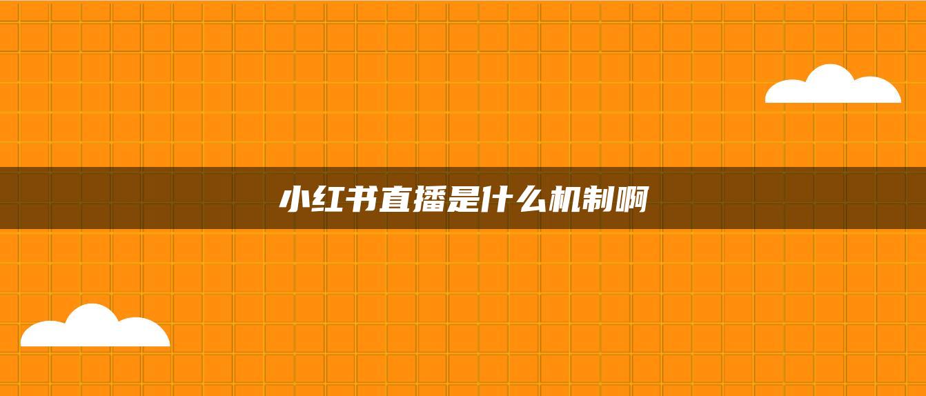 小紅書直播是什么機(jī)制啊