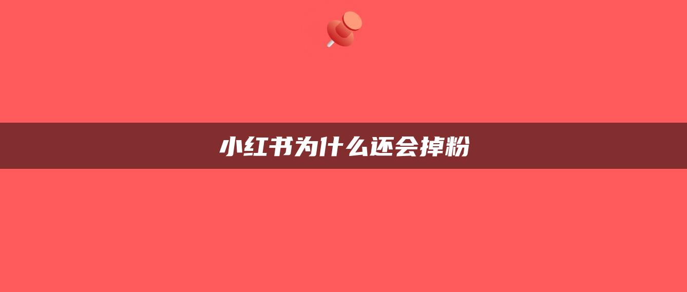 小紅書為什么還會掉粉