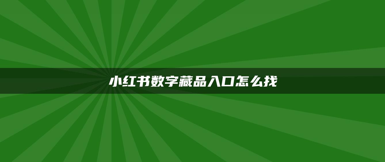 小紅書(shū)數(shù)字藏品入口怎么找