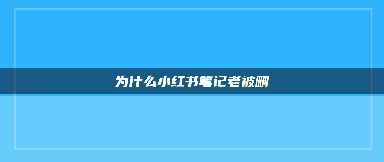 為什么小紅書筆記老被刪