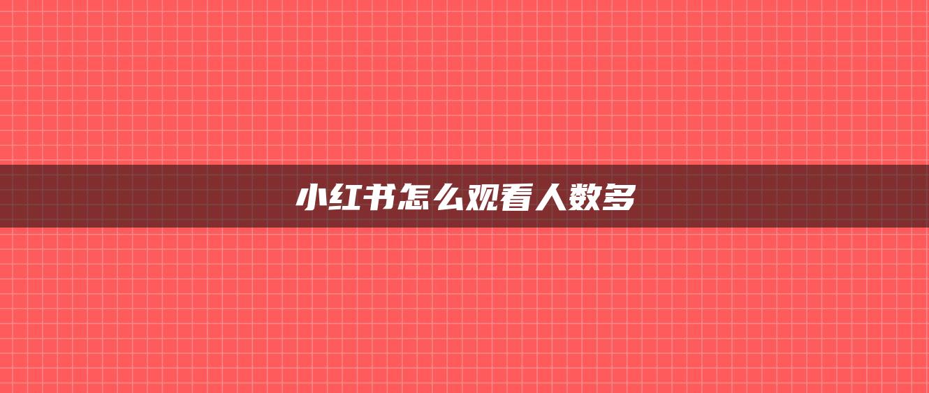 小紅書(shū)怎么觀看人數(shù)多