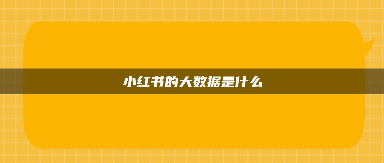 小紅書的大數(shù)據(jù)是什么