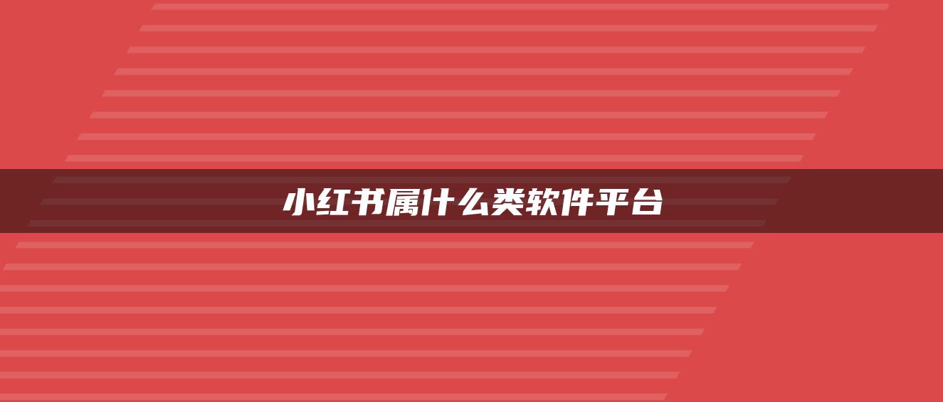 小紅書屬什么類軟件平臺