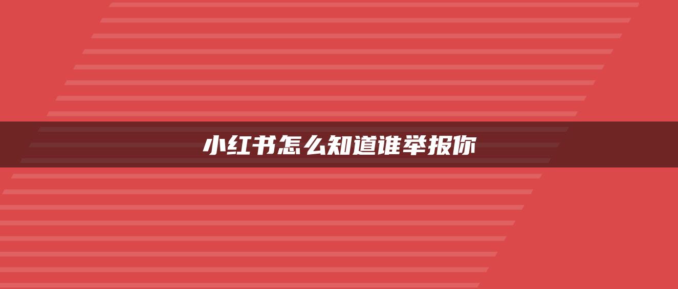 小紅書怎么知道誰舉報你