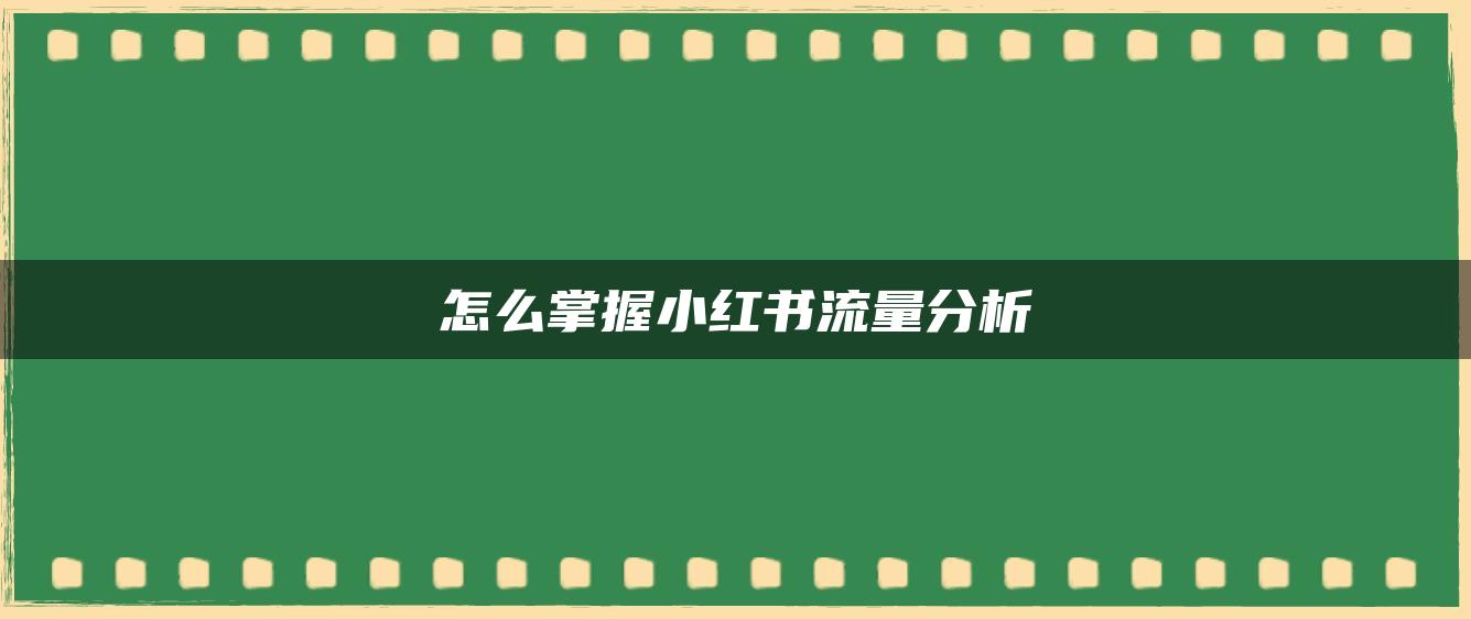 怎么掌握小紅書流量分析