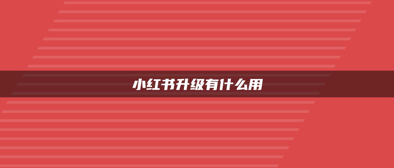 小紅書升級有什么用