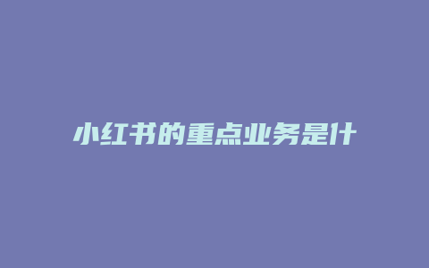 小紅書的重點(diǎn)業(yè)務(wù)是什么