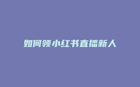 如何領小紅書直播新人券