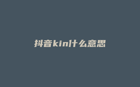 抖音kin什么意思