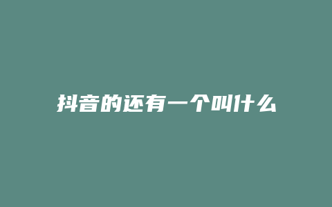 抖音的還有一個(gè)叫什么音