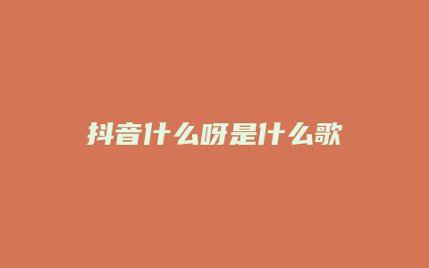 抖音什么呀是什么歌