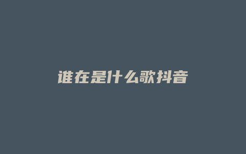 誰在是什么歌抖音