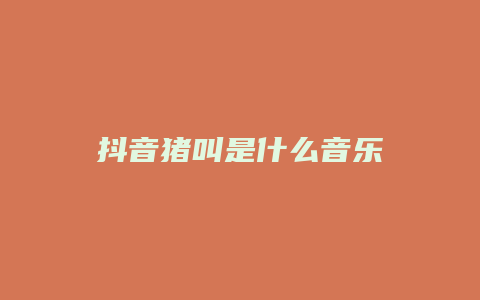 抖音豬叫是什么音樂(lè)