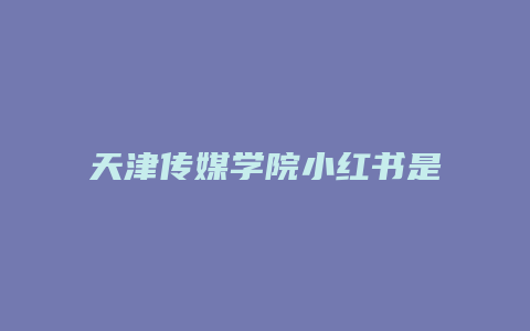 天津傳媒學(xué)院小紅書(shū)是什么