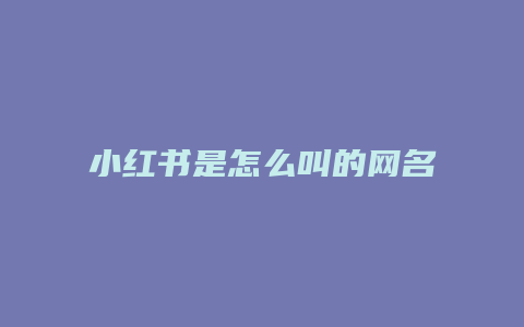 小紅書(shū)是怎么叫的網(wǎng)名