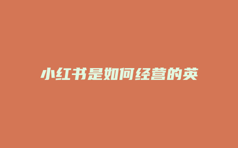 小紅書是如何經(jīng)營的英語