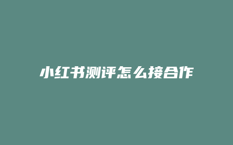 小紅書測評怎么接合作游戲