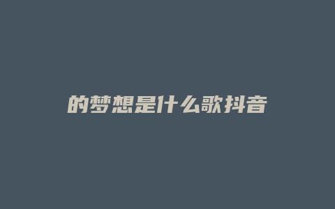 的夢(mèng)想是什么歌抖音