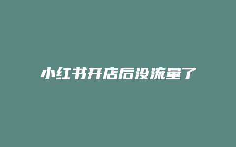 小紅書開店后沒流量了怎么回事