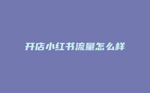 開(kāi)店小紅書流量怎么樣賺錢