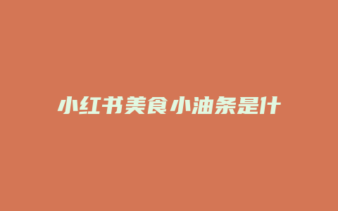 小紅書美食小油條是什么