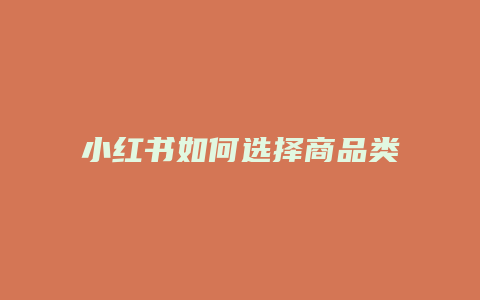 小紅書(shū)如何選擇商品類(lèi)型