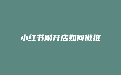 小紅書剛開店如何做推廣