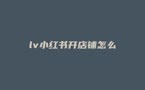 lv小紅書開(kāi)店鋪怎么樣