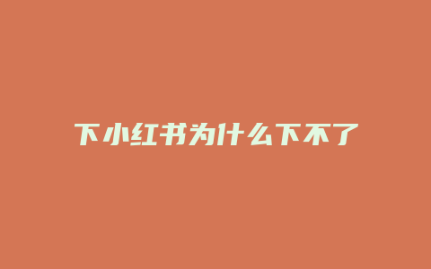 下小紅書為什么下不了